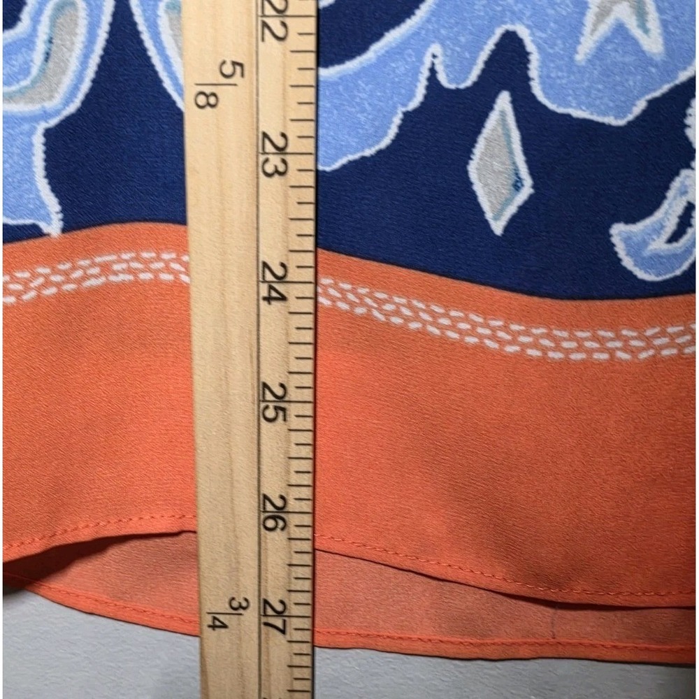 NWT Rose + Olive Top Womens 1X Vibrant Blue And Orange Causal Sleeveless Shirt - Picture 7 of 8